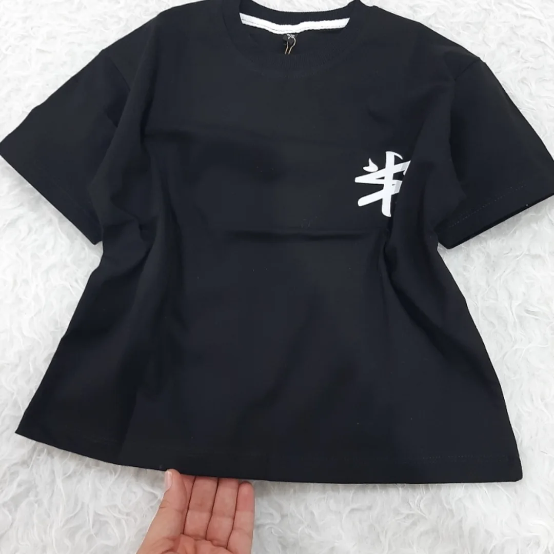 تیشرت تک مشکی تکرنگ دختروپسر